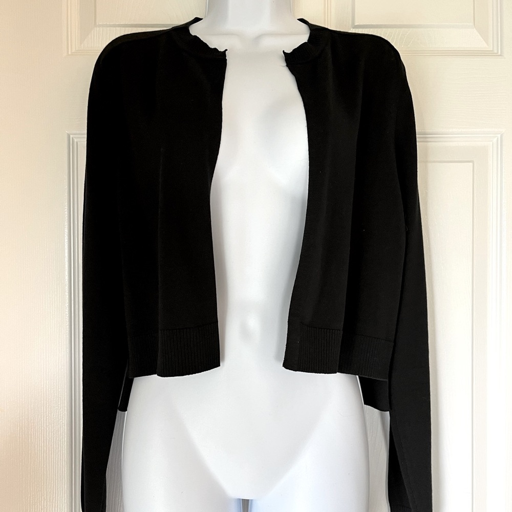 Sportmax Black Knit Cropped Cardigan